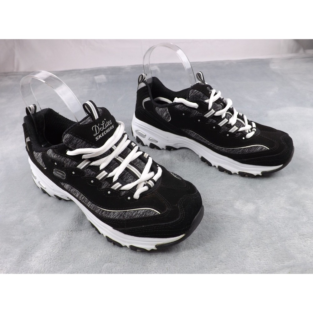 Skechers D'Lites Shoes Women's Size‎ 8.5 Black Air Cooled Memory Foam Sneakers